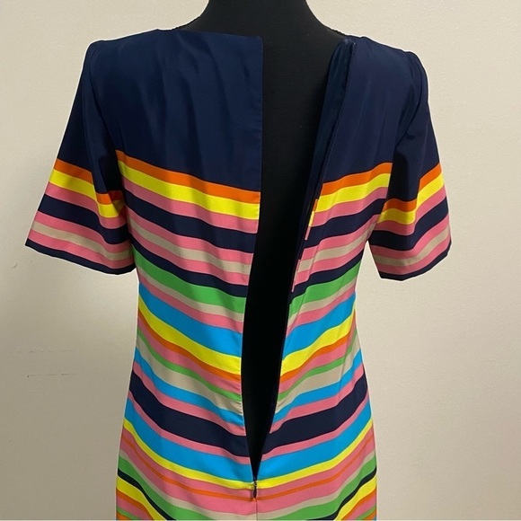 Trina Turk Dress Women’s Size 2 Navy & Multi Color stripe shift dress - Picture 6 of 16